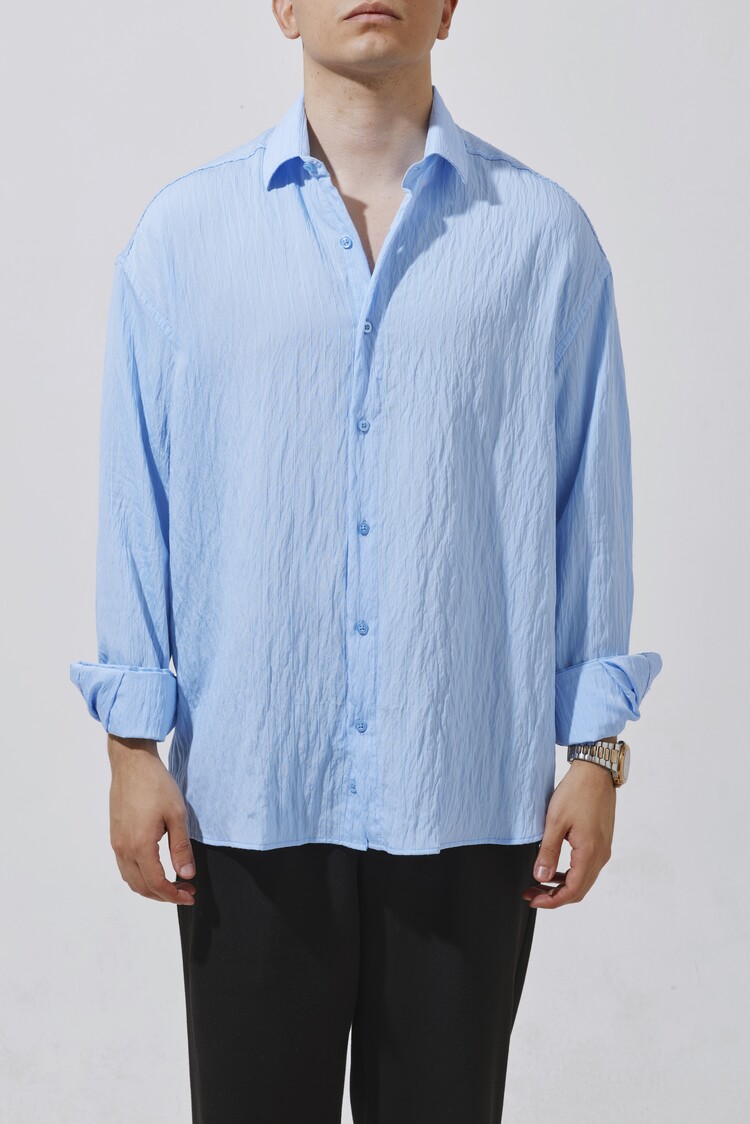 Babylon Paris Oversize Çizgili Gömlek - Blue