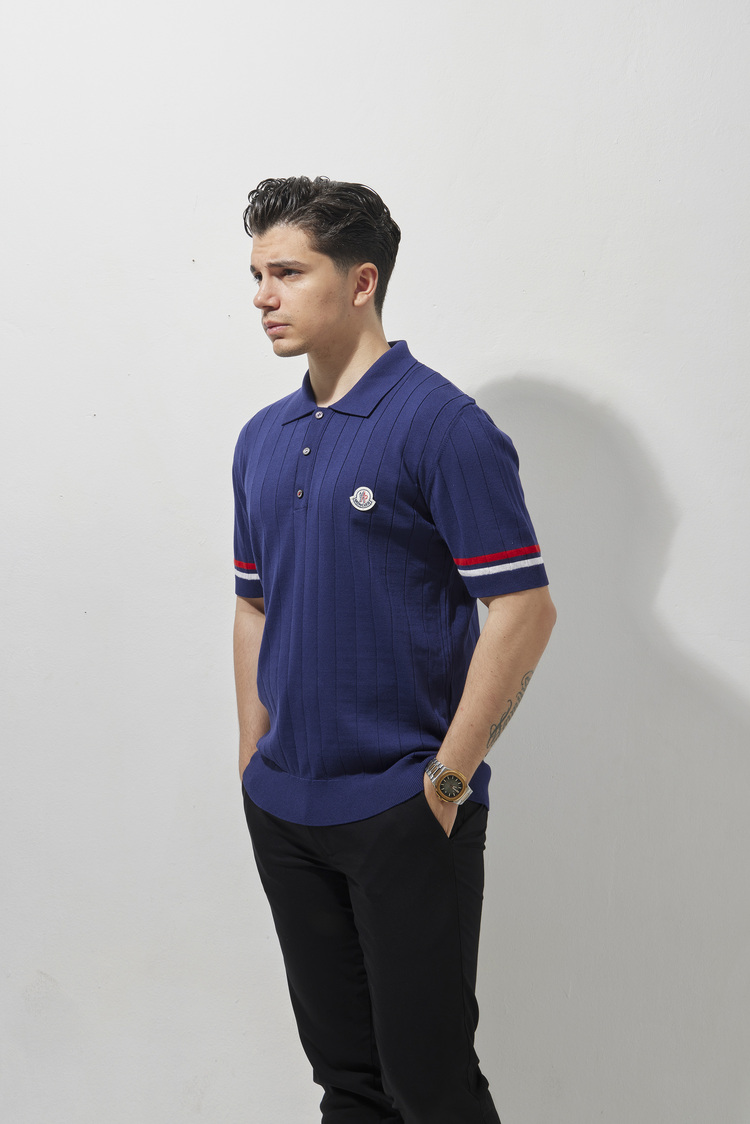 Moncler Polo Yaka T-Shirt Navy Blue