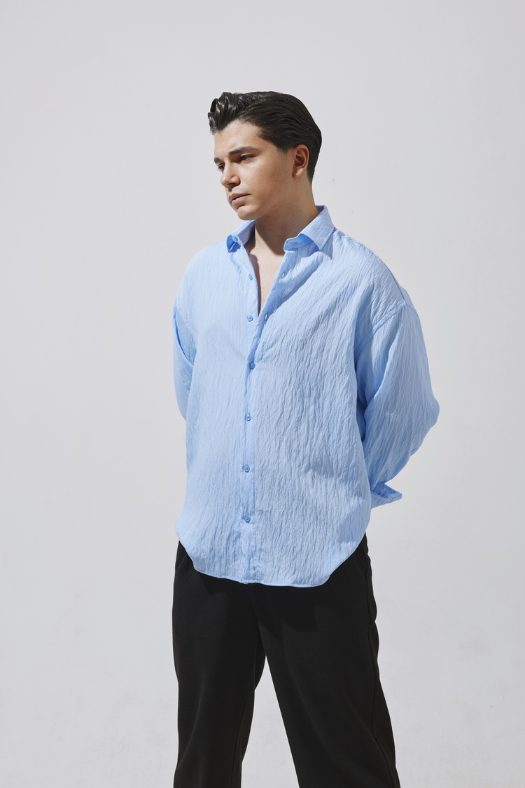 Babylon Paris Oversize Çizgili Gömlek - Blue