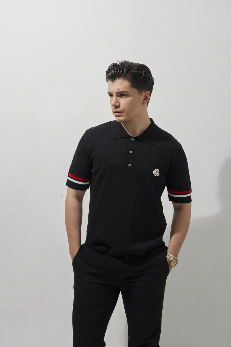 Moncler Polo Yaka T-Shirt Black