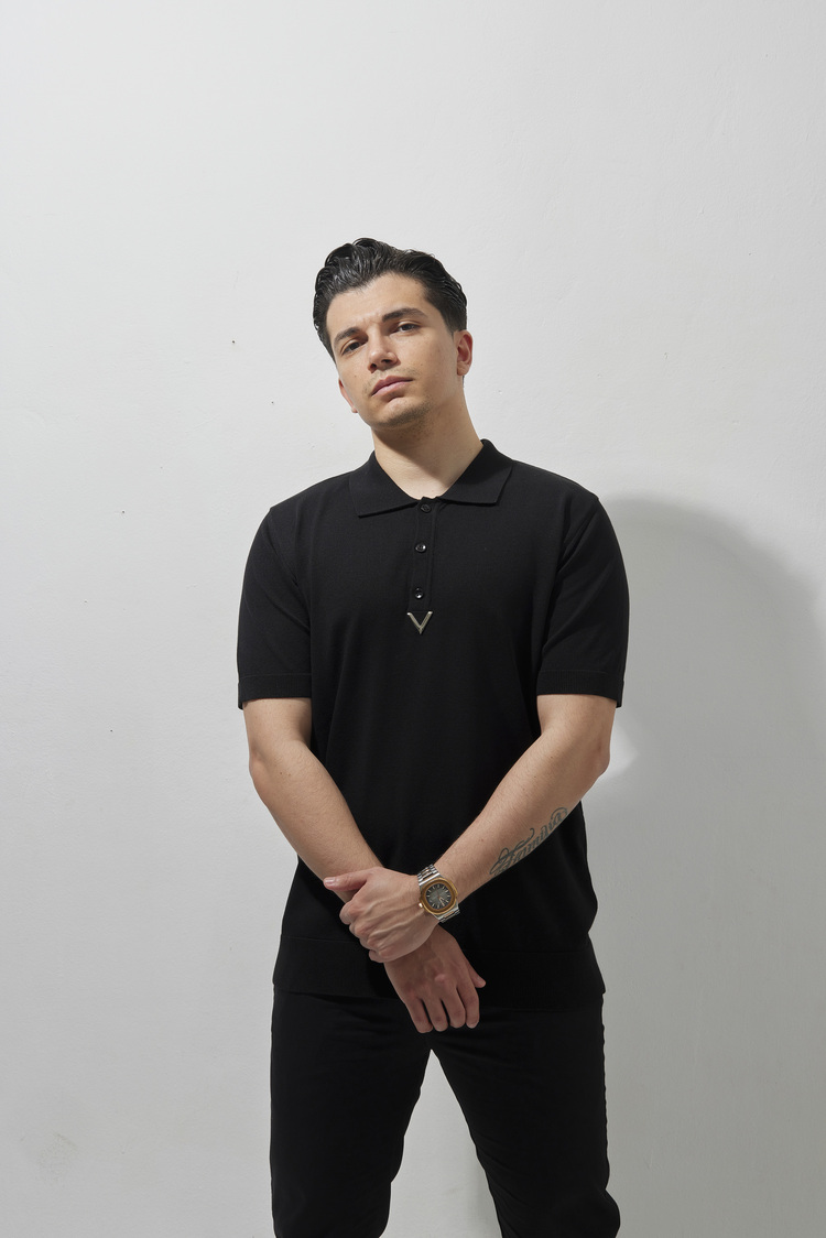 A+ VALENTINO Polo Yaka T-Shirt Black