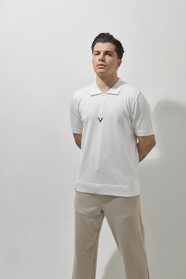 A+ VALENTINO Polo Yaka T-Shirt White