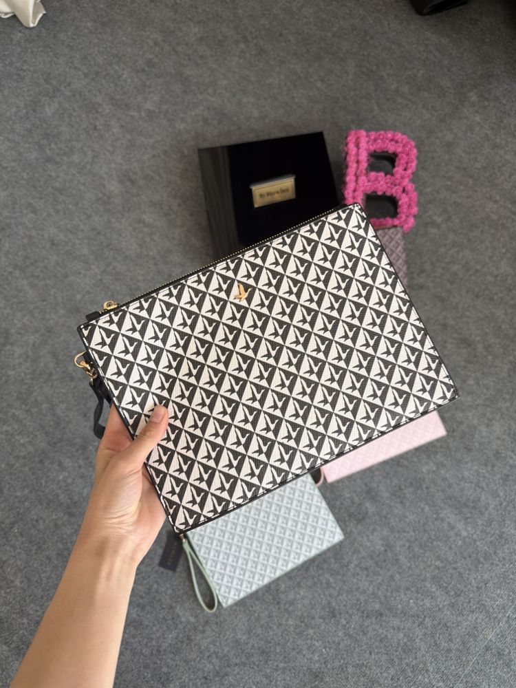 BYMN Monogram Logo Desenli Clutch/El Portföyü