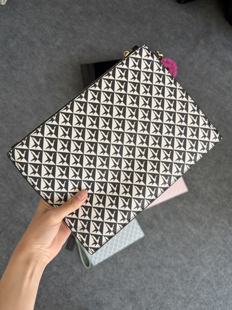 BYMN Monogram Logo Desenli Clutch/El Portföyü