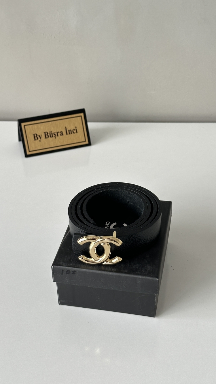 Chanel Gerçek Deri Kemer / 3 cm  / Kutulu