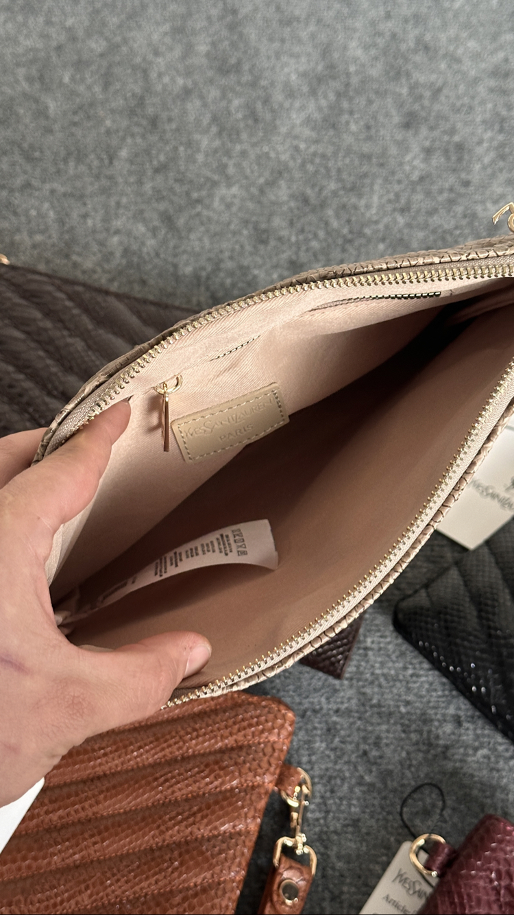 YsL - Yılan Derisi Desen Portföy/Clutch