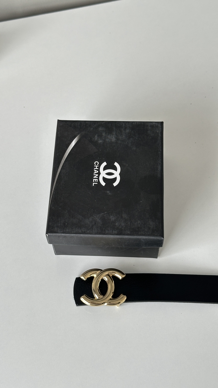 Chanel Gerçek Deri Kemer / 3 cm  / Kutulu