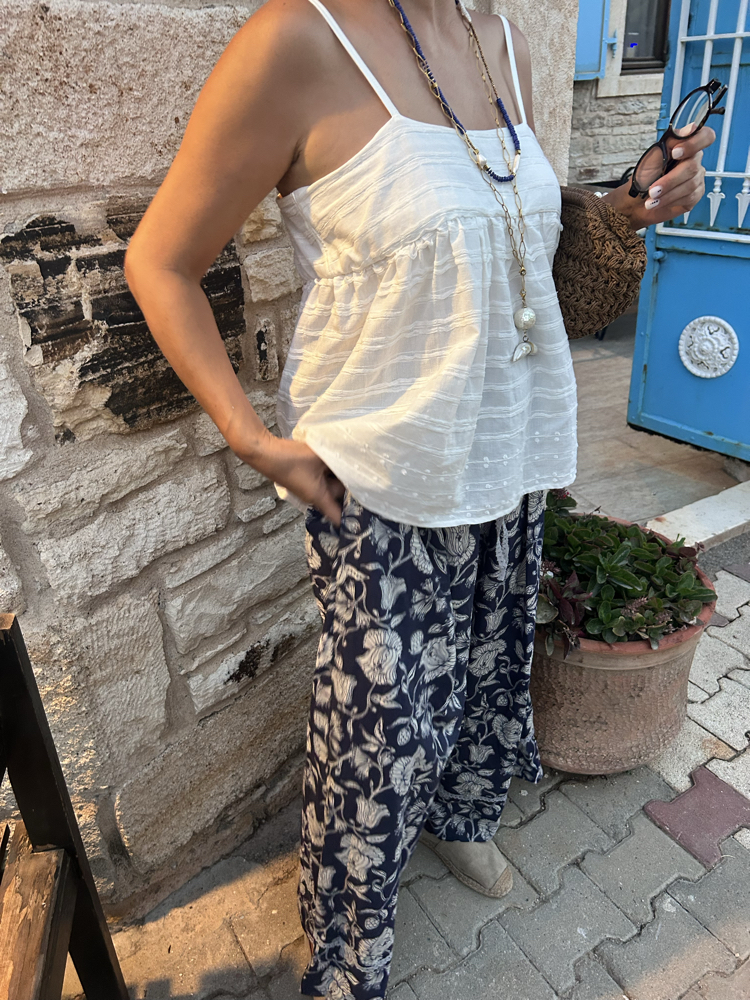 %100 pamuklu/ askılı bluz