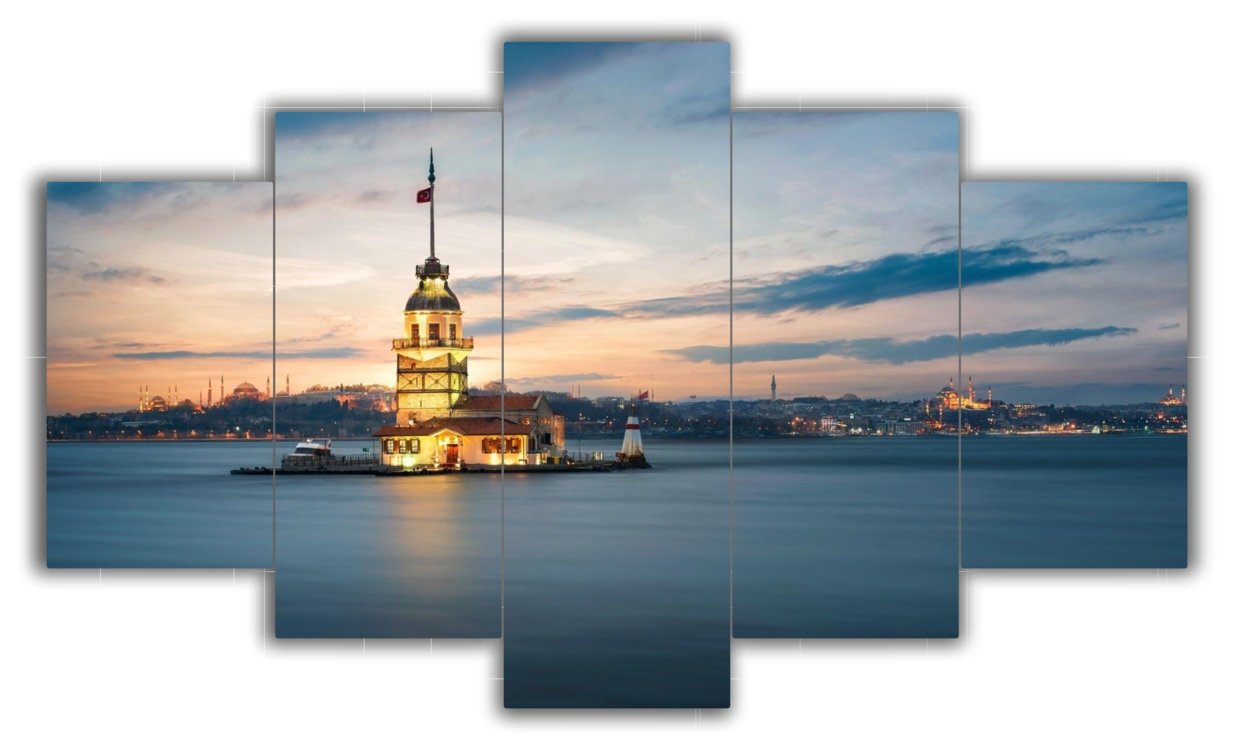 5 Parça Mdf Üzerine UV Baskı Duvar Tablosu