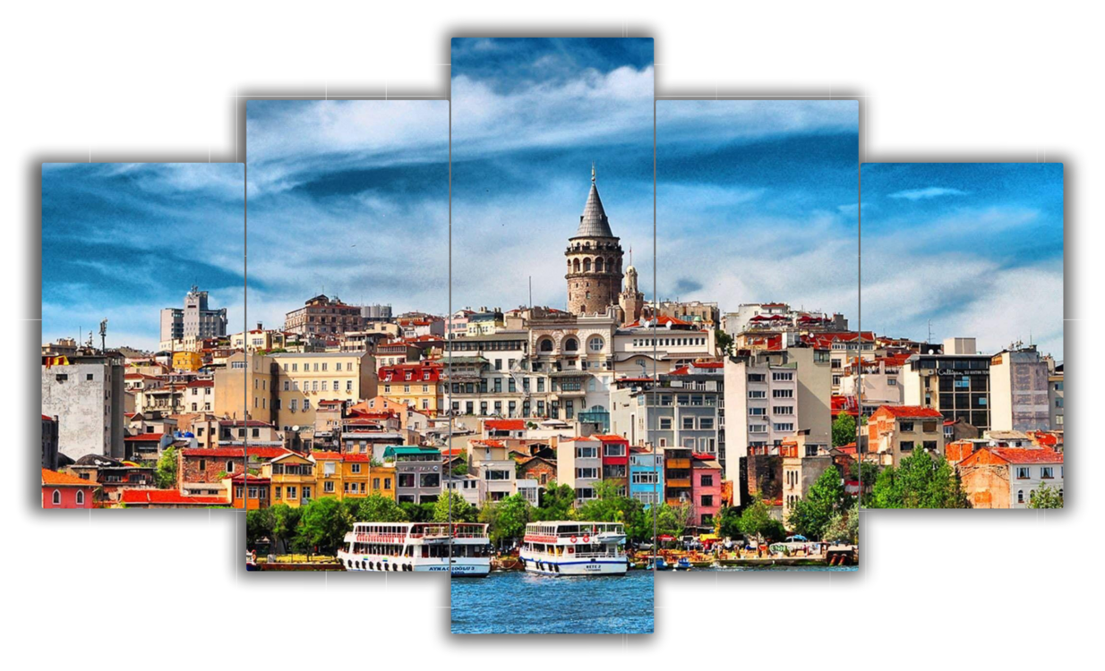 5 Parça Mdf Üzerine UV Baskı Duvar Tablosu