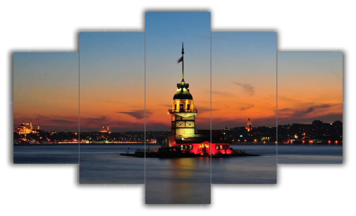 5 Parça Mdf Üzerine UV Baskı Duvar Tablosu
