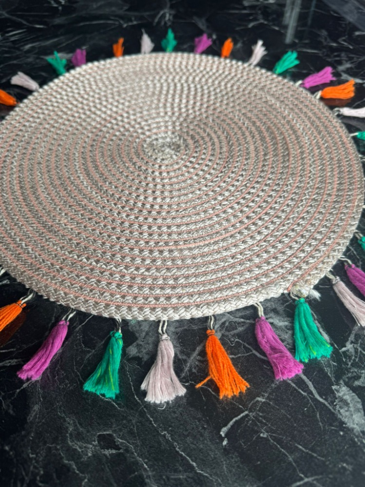 Pudra Pembe ve Püskül Detaylı Supla Seti