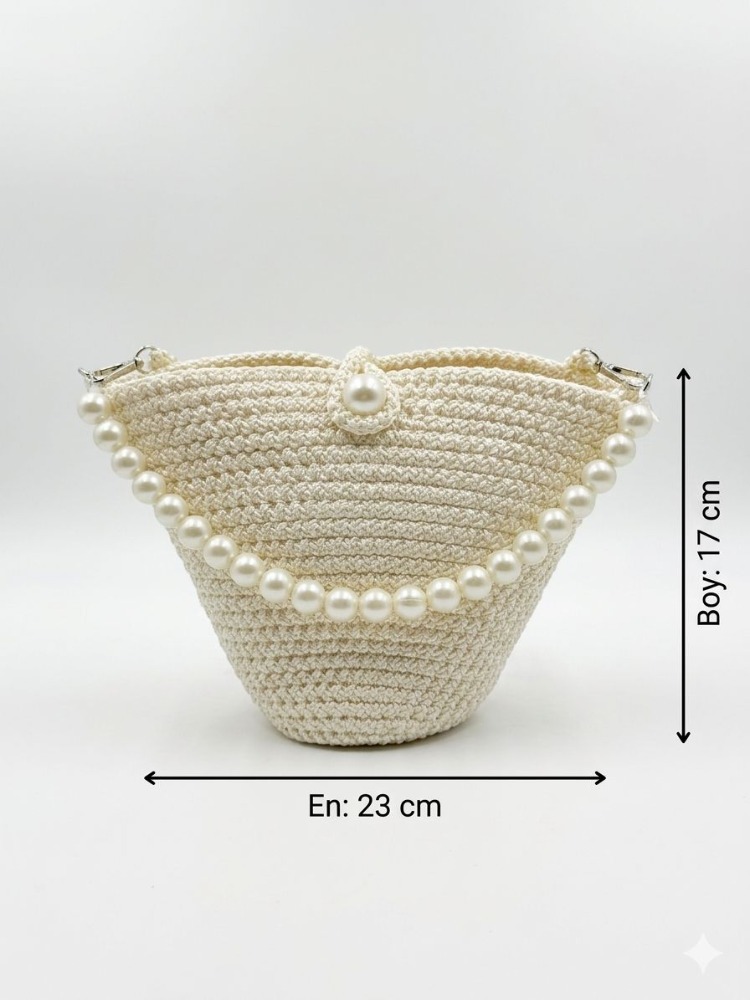Pearl Hasır El ve Omuz Çantası