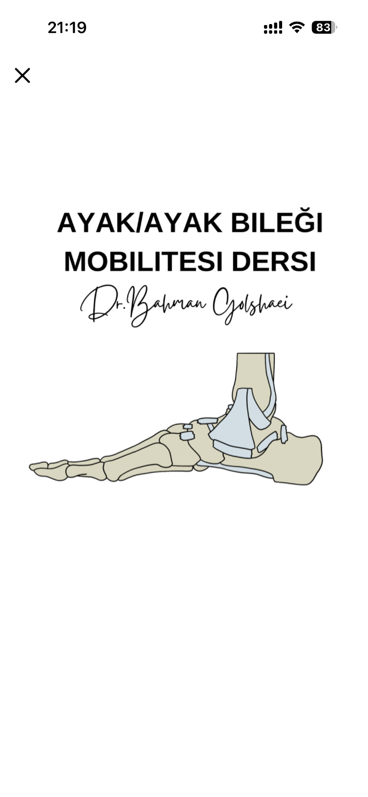AYAK BİLEĞİNE YÖNELİK DERS KAYDI