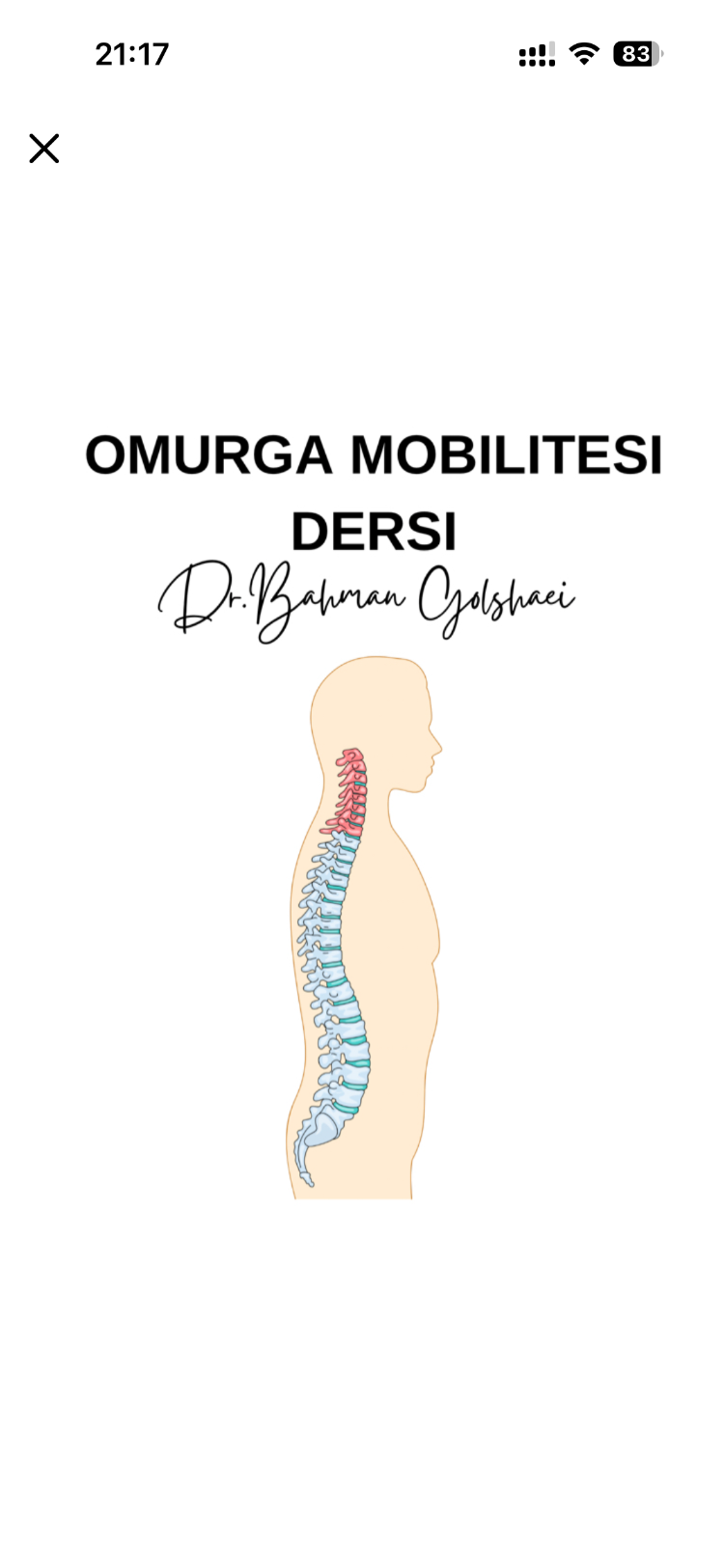 OMURGA MOBİLİTESİNE YÖNELİK DERS KAYDI