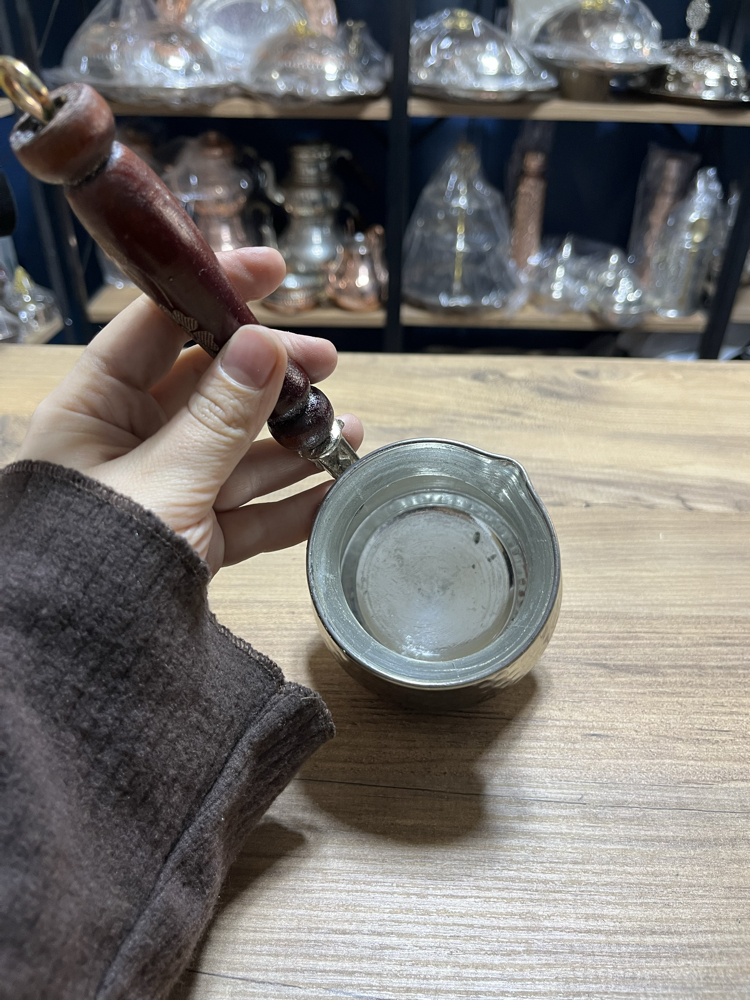 Dövme Bakır Nikelli Cezve No:2