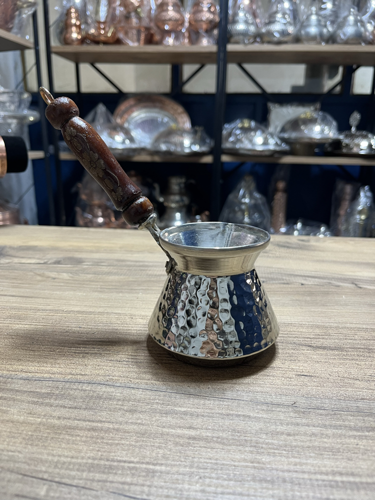 Dövme Bakır Nikelli Cezve No:1
