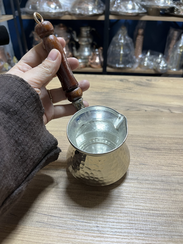 Dövme Bakır Nikelli Cezve No:1