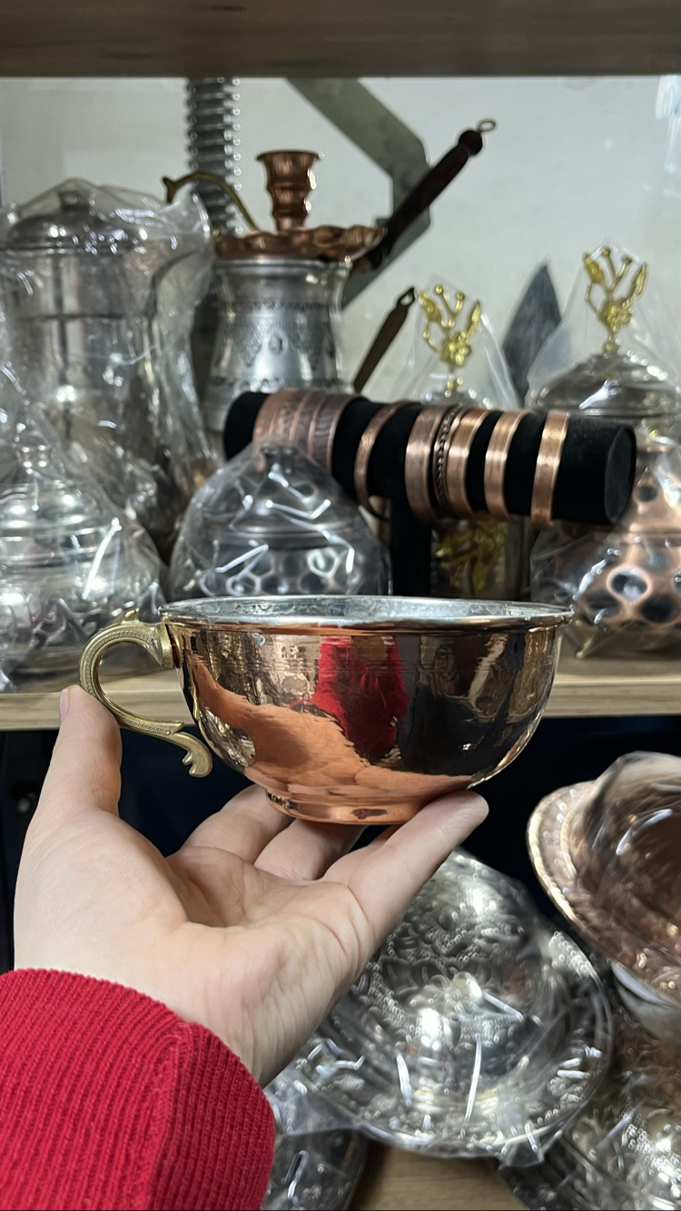 Nakışlı Bakır Tas