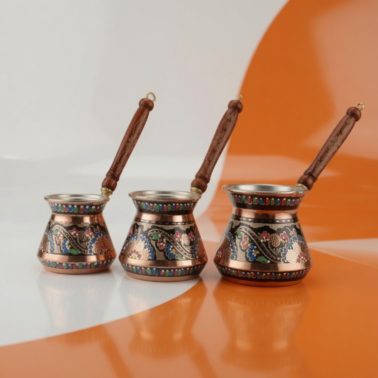 3'LÜ ERZİNCAN İŞLEMELİ CEZVE SETİ