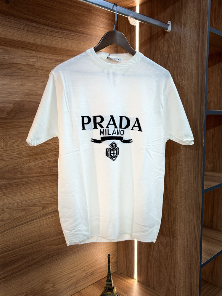 BEYAZ PRADA PREMIUM TRİKO T - SHIRT