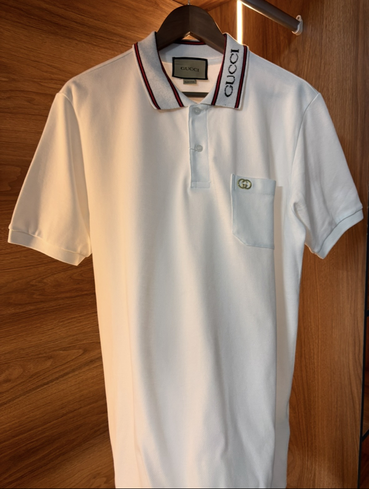 GUCCİ PREMİUM YAKALI T-SHİRT(BEYAZ)