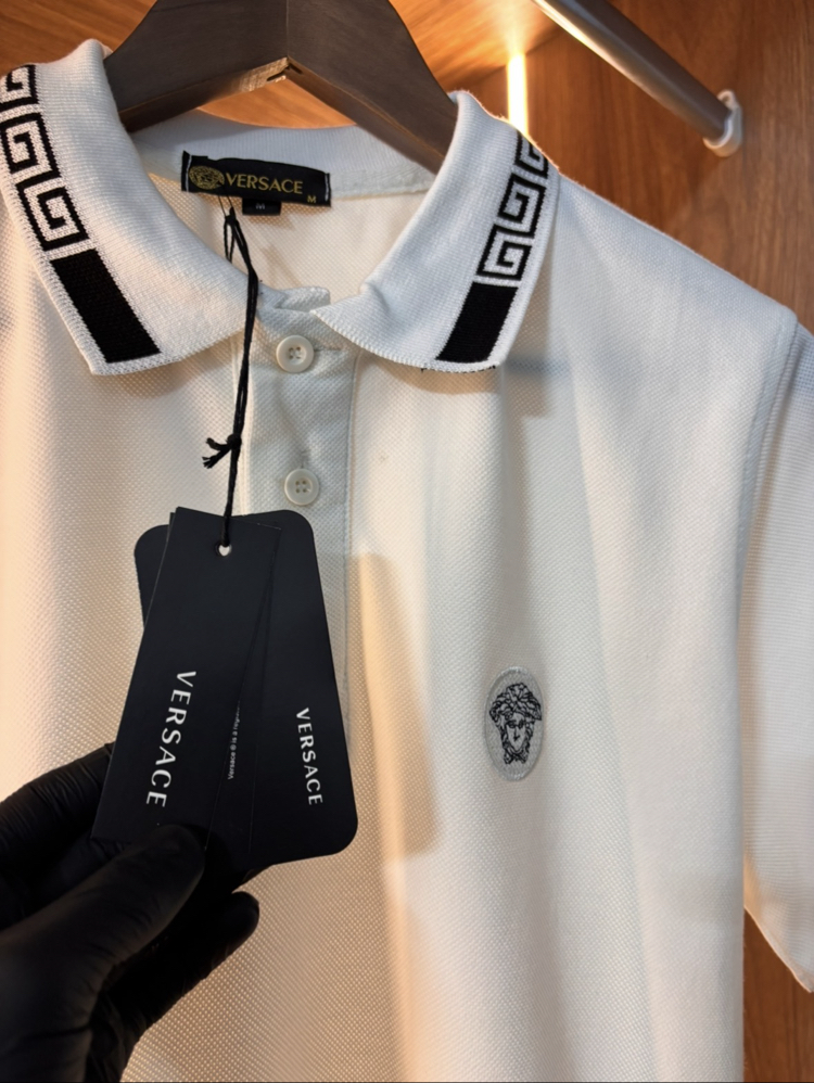 VERSACE PREMİUM YAKALI T-SHİRT(BEYAZ)