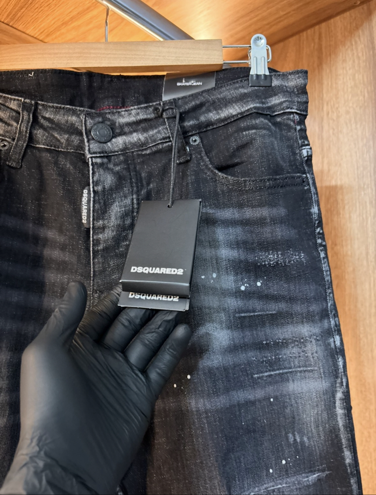 DSQUARED 02 PREMİUM PANTOLON(SİYAH TAŞLAMALI)