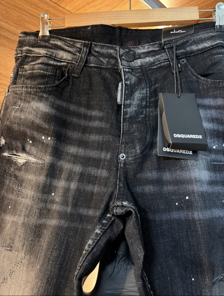 DSQUARED 02 PREMİUM PANTOLON(SİYAH TAŞLAMALI)