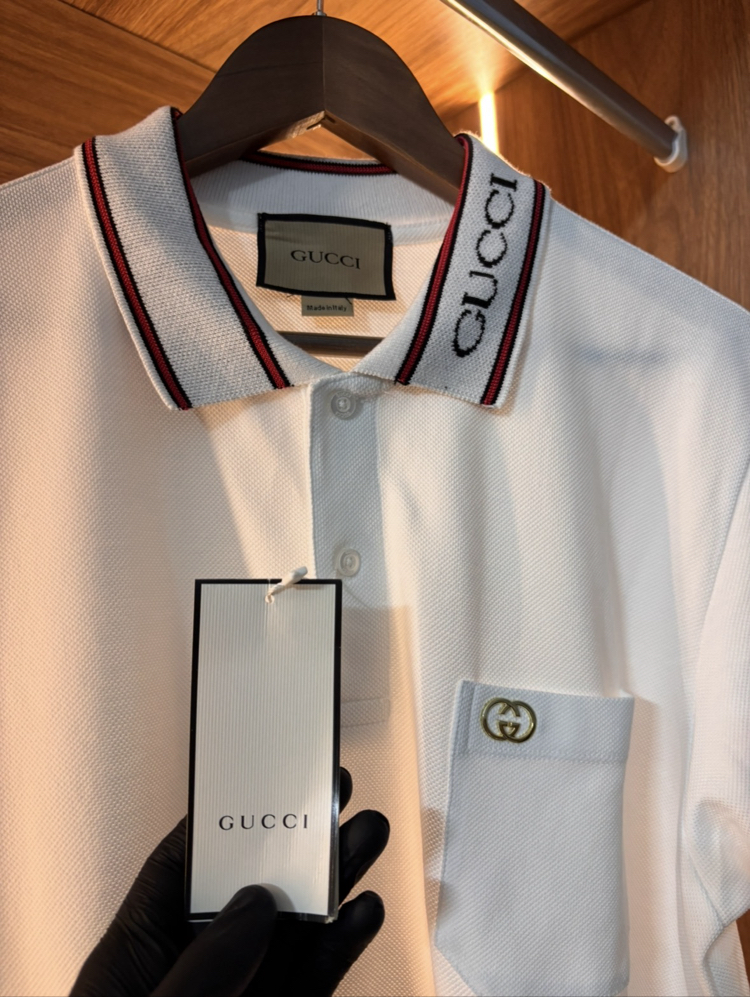 GUCCİ PREMİUM YAKALI T-SHİRT(BEYAZ)