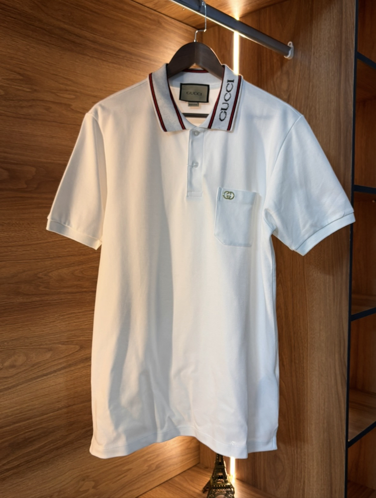 GUCCİ PREMİUM YAKALI T-SHİRT(BEYAZ)
