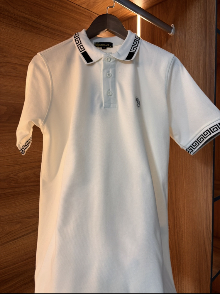VERSACE PREMİUM YAKALI T-SHİRT(BEYAZ)
