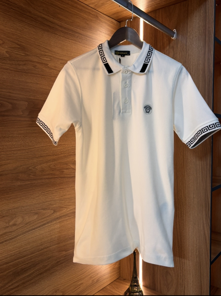 VERSACE PREMİUM YAKALI T-SHİRT(BEYAZ)