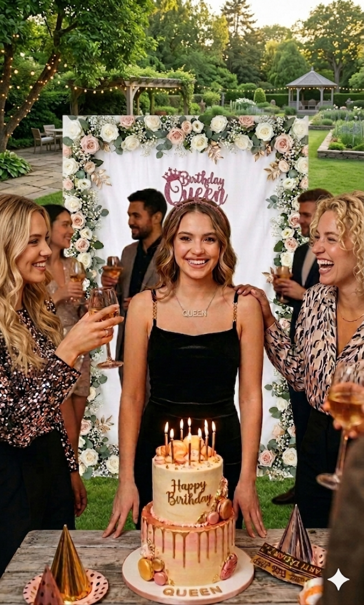 Birthday queen ikinci tasarımlı pembe veya altın simli taç