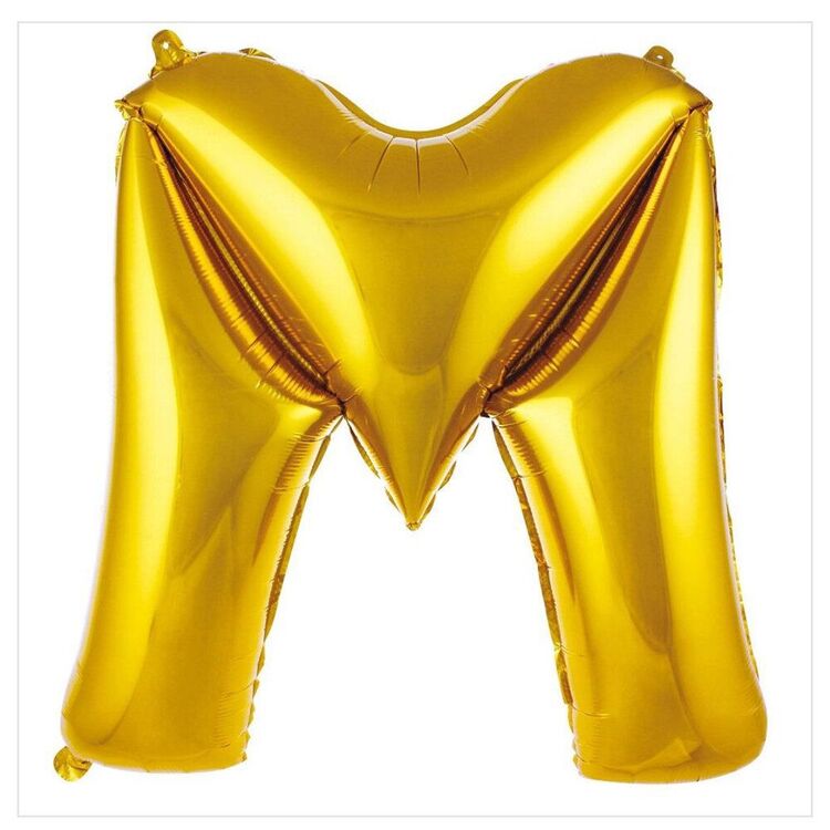 M Harfi Folyo Balon 40'inç (100 Cm) 34" (76Cm) 16"(36Cm)