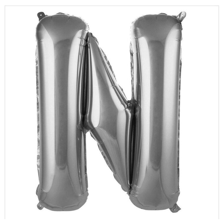 N Harfi Folyo Balon 40'inç (100 Cm) 34" (76Cm) 16"(36Cm)