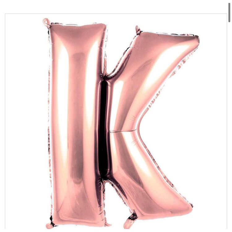 K Harfi Folyo Balon 40'inç (100 Cm) 34" (76Cm) 16"(36Cm)