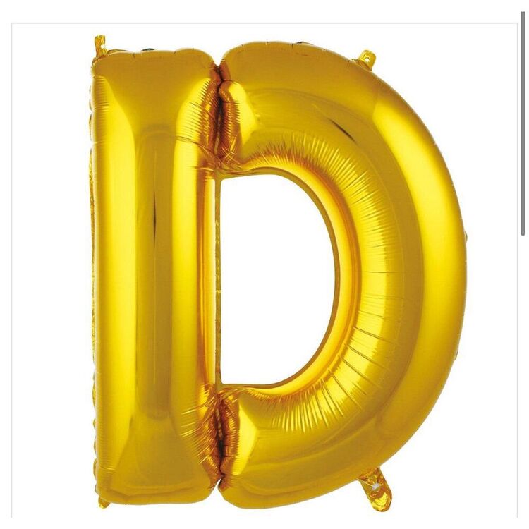 D Harfi Folyo Balon 40'inç (100 Cm) 34" (76Cm) 16"(36Cm)