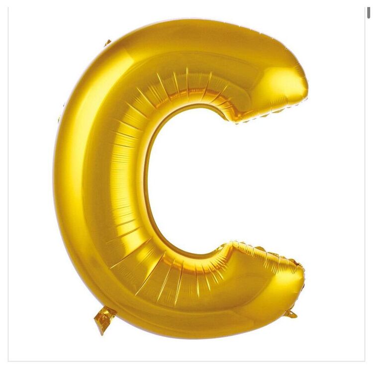 C Harfi Folyo Balon 40'inç (100 Cm) 34" (76Cm) 16"(36Cm)