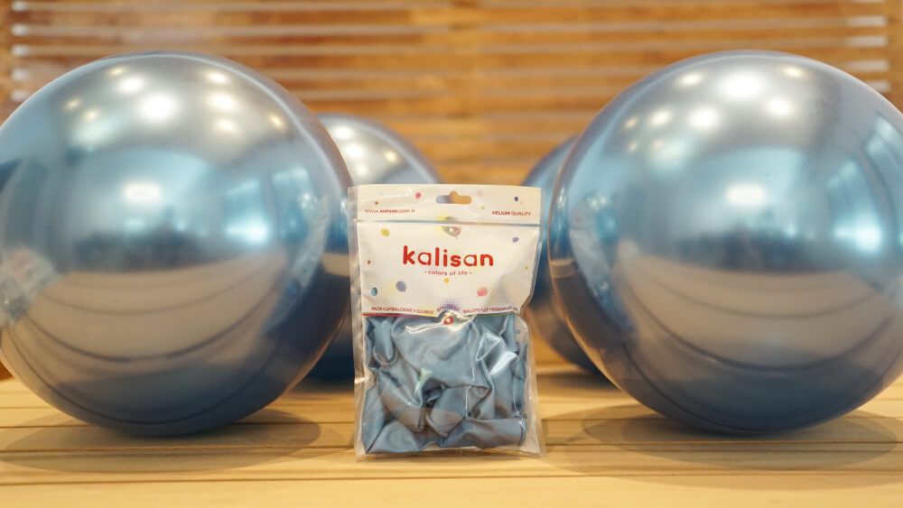 Kalisan 12" Krom Mavi (mirror) Balon 50'li
