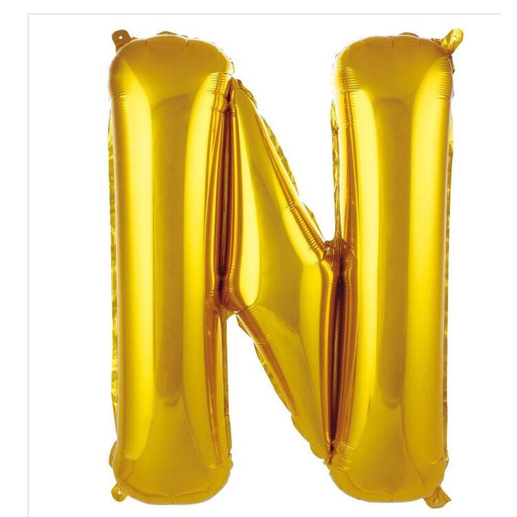N Harfi Folyo Balon 40'inç (100 Cm) 34" (76Cm) 16"(36Cm)