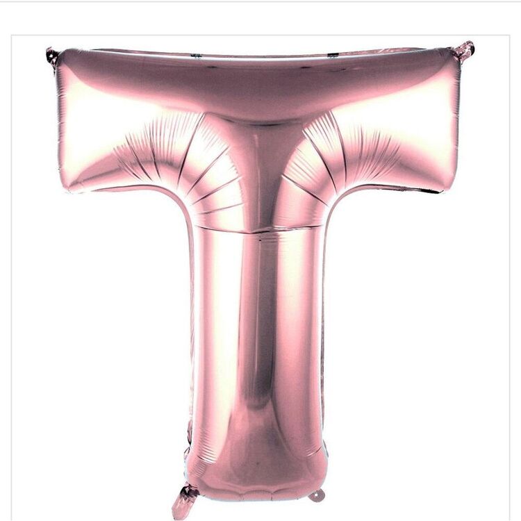 T Harfi Folyo Balon 40'inç (100 Cm) 34" (76Cm) 16"(36Cm)