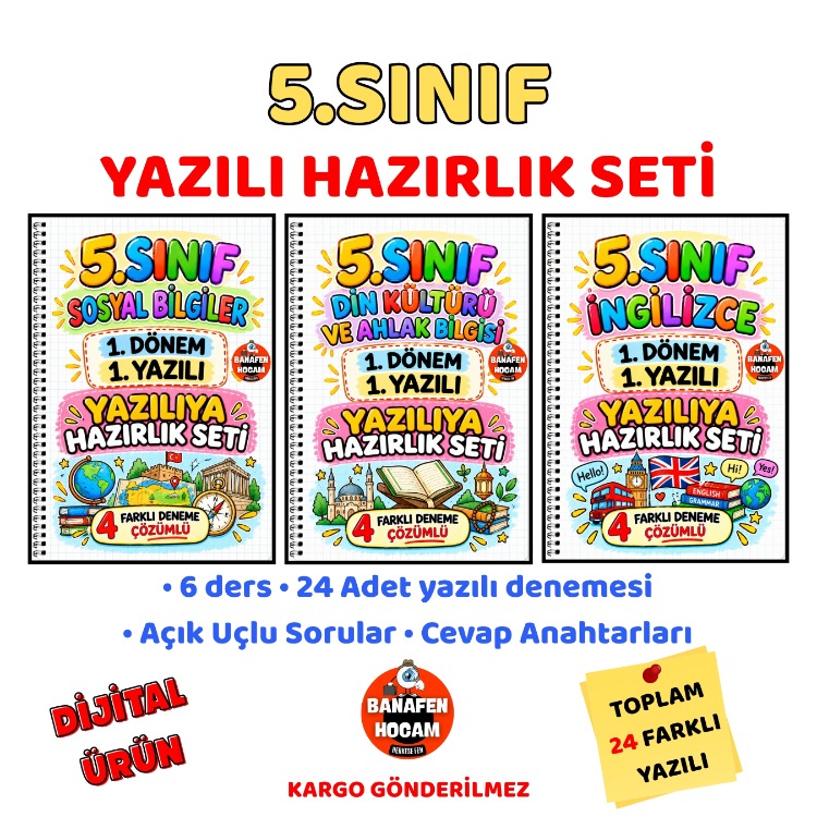 5.SINIF 1.DÖNEM 1.YAZILIYA HAZIRLIK SETİ - DİJİTAL ÜRÜN PDF