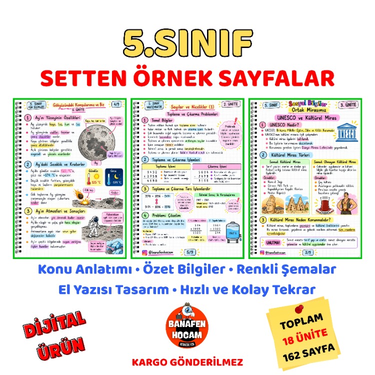 5.SINIF SON TEKRAR SETİ - İLK 3 ÜNİTE - DİJİTAL ÜRÜN PDF
