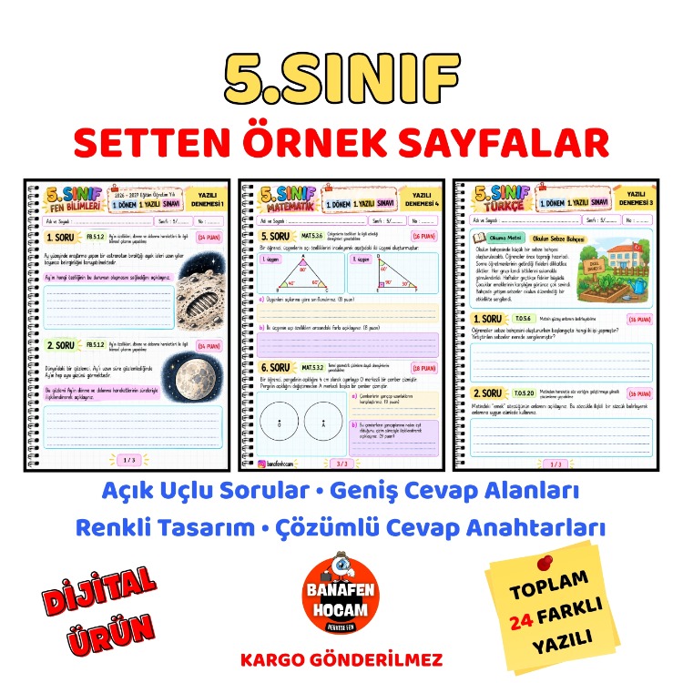 5.SINIF 1.DÖNEM 1.YAZILIYA HAZIRLIK SETİ - DİJİTAL ÜRÜN PDF