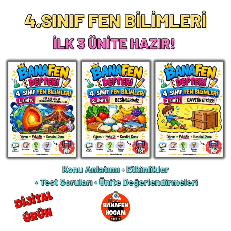 4.SINIF 1-2-3.ÜNİTE DİJİTAL ÜRÜN DERS NOTU-PDF