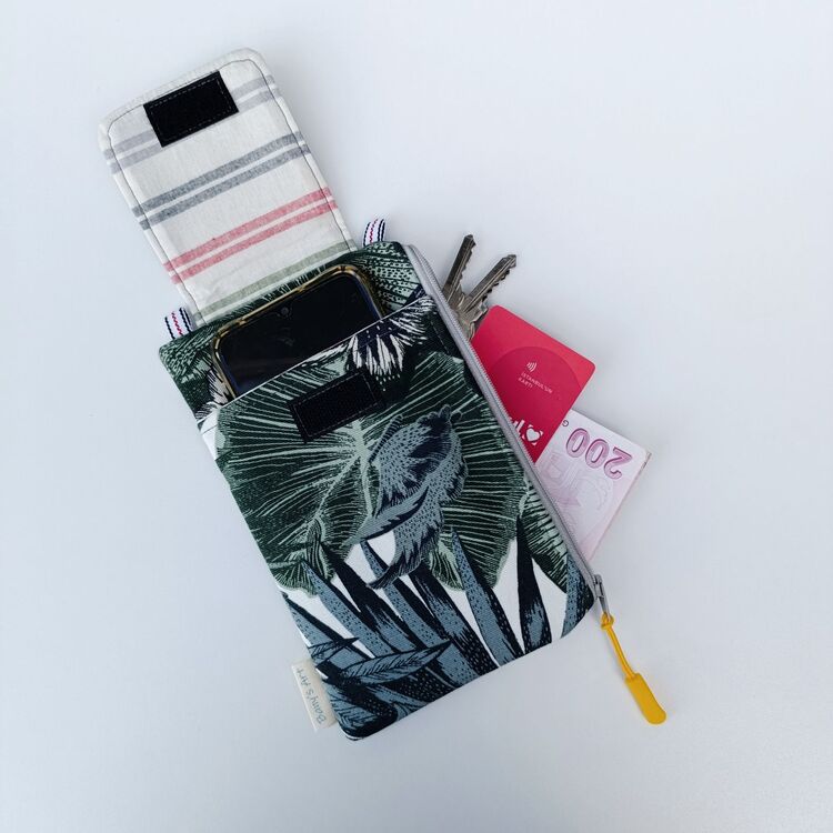 Yeşil Palmiye Pasaport / Telefon Çantası 
