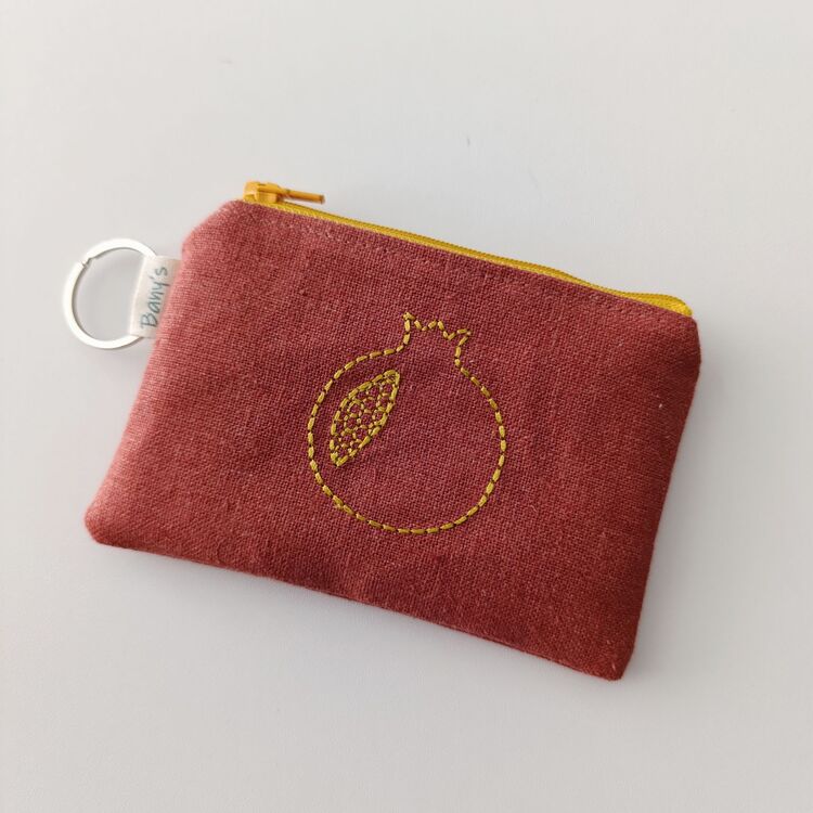 Nar Nakışlı Mini Cüzdan