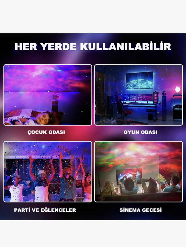 Gece Lambası Astronot Projektör