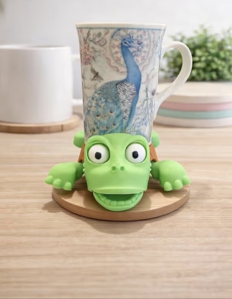 3D Baskı Kaplumbağa Hareketli Bardak Altlığı